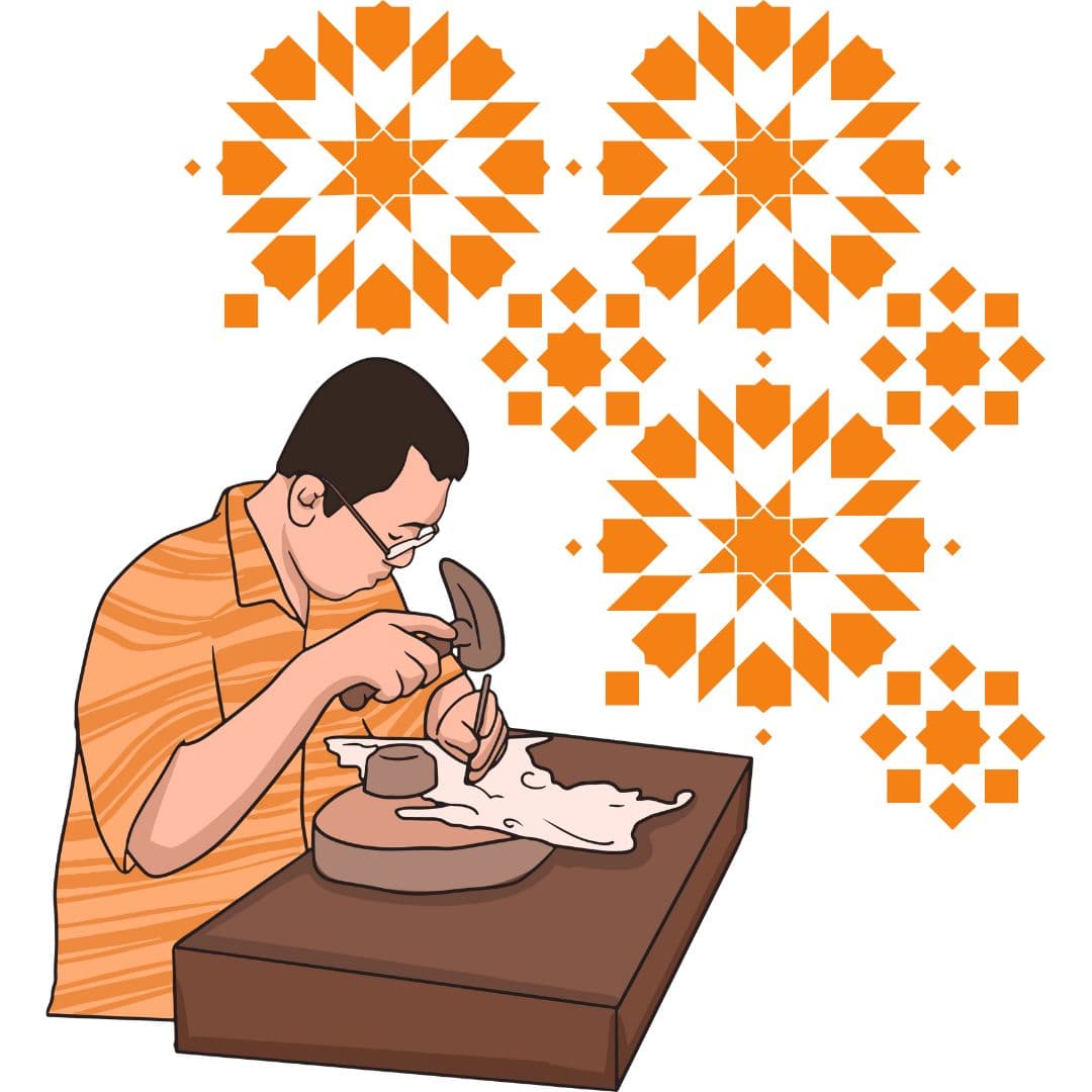 a man crafting